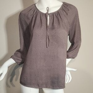 Elegant Polka Dot Blouse - Gray